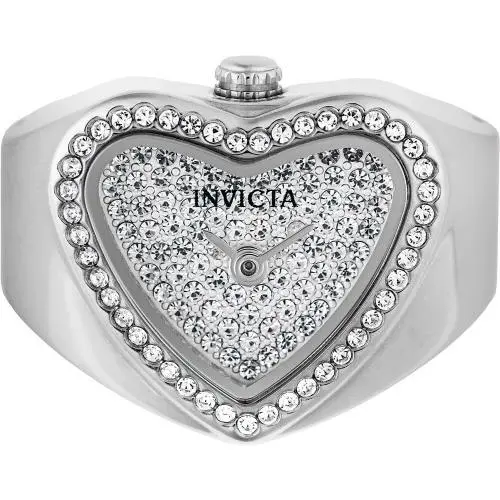 Invicta Women`s 49578 Mini Quartz 2 Hand Silver White Dial Ring Watch