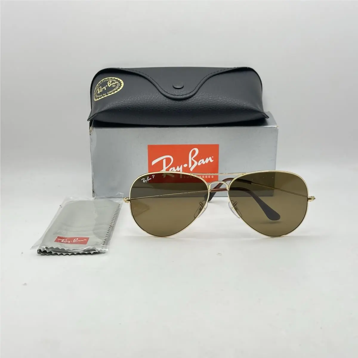 Ray Ban Unisex Aviator Large Polarized Sunglasses RB3025 Gold/brown