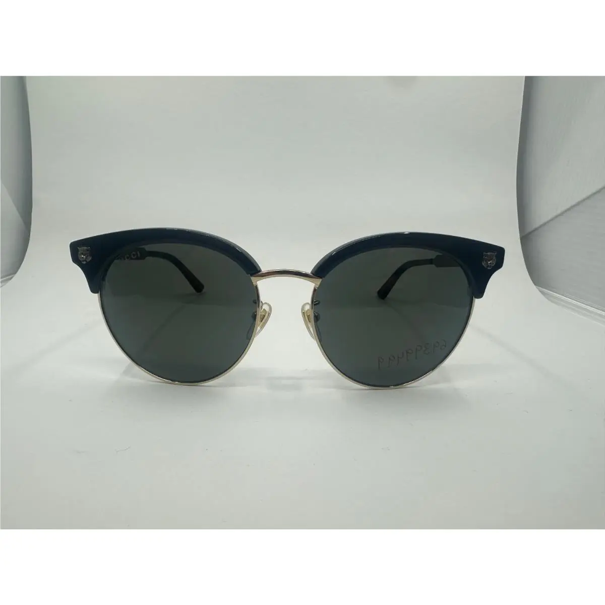 GG0222SK Metal Tiger Sunglasses Black Tortoise Round Frame by Gucci