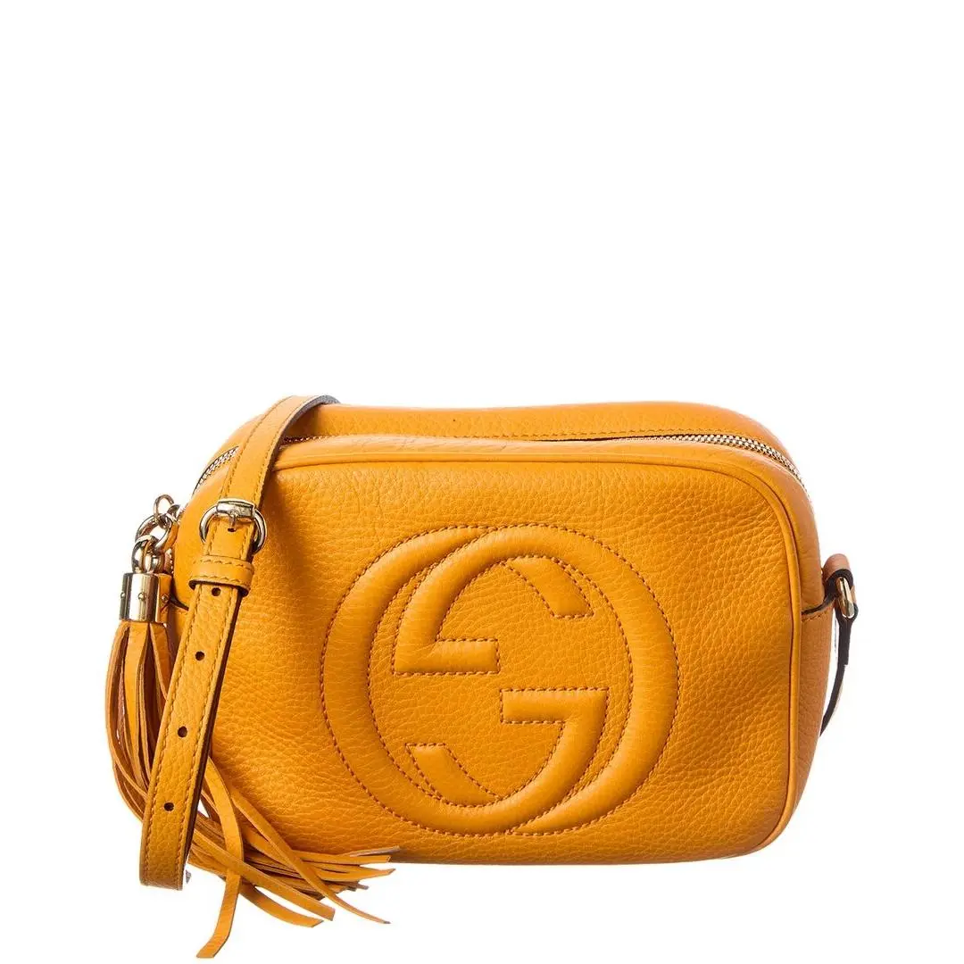 Curcuma Pebbled Calfskin Leather Small Soho Disco Bag by Gucci