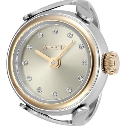 Invicta Women`s 48576 Mini Quartz 2 Hand Gold Dial Ring Watch