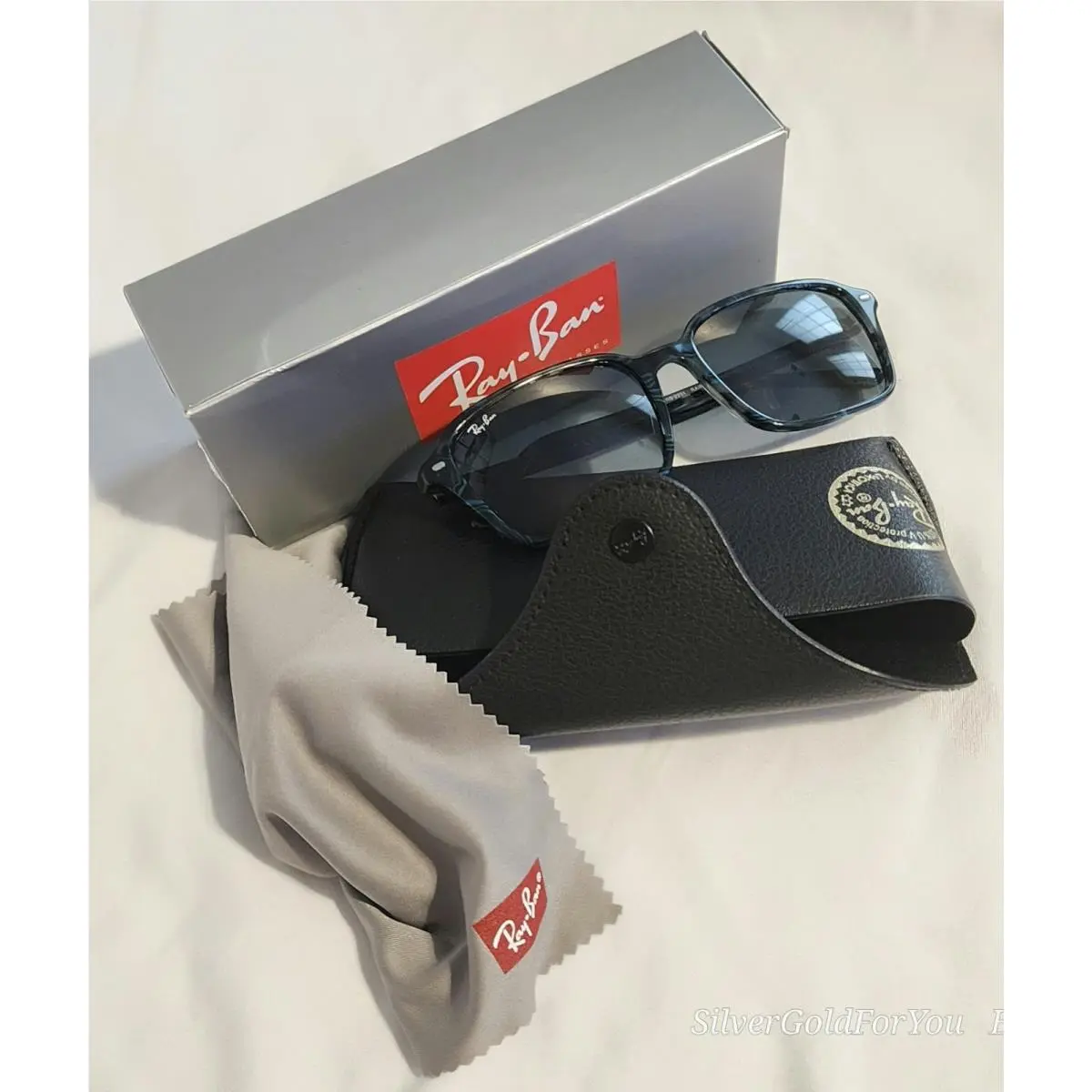 Ray-ban RB 2231 Raimond Transparent Fantasy Blue Gray Sunglasses 0RB2231 RB2231