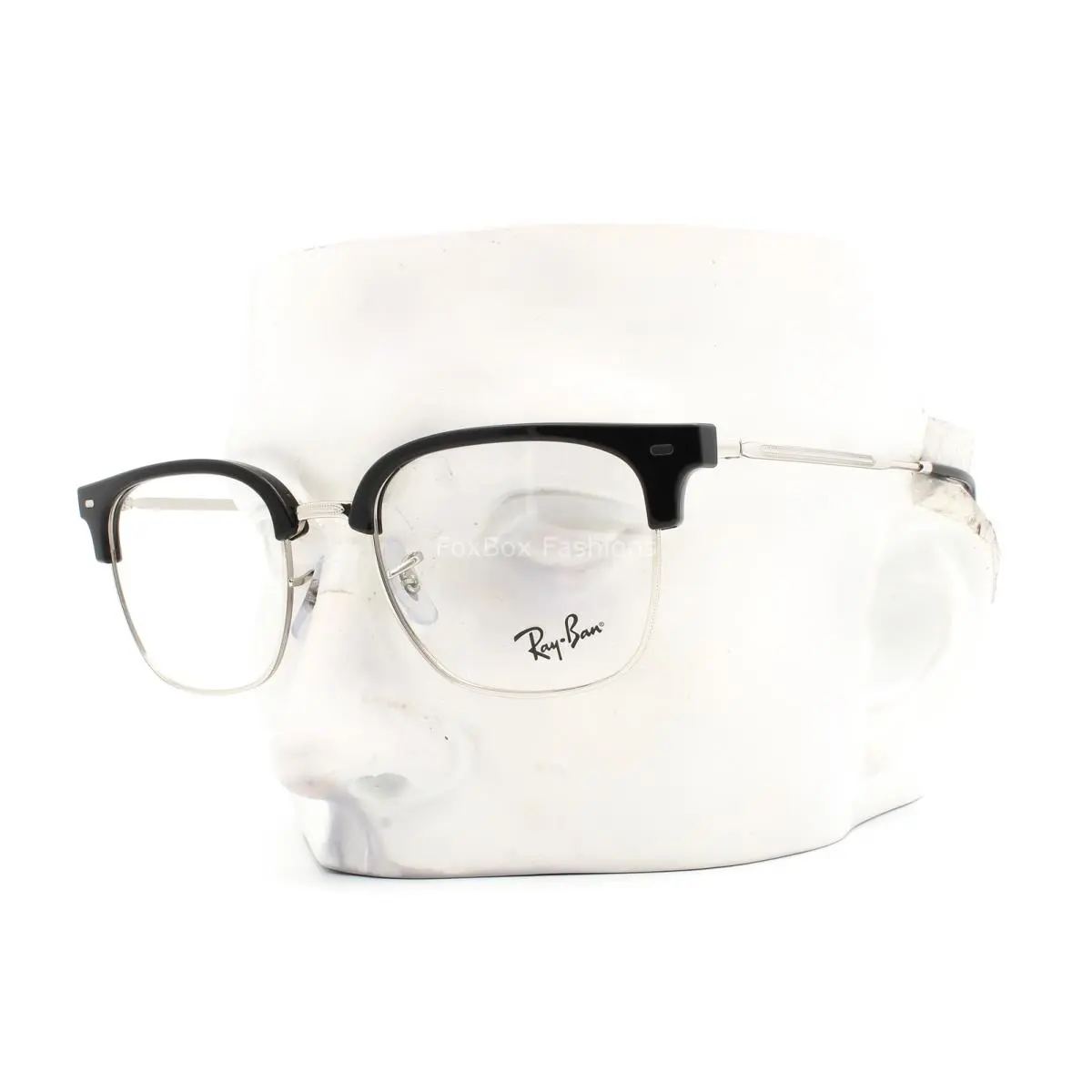 Ray-ban Clubmaster Eyeglasses RB 7216F Glasses Black Silver 53mm Low Bridge