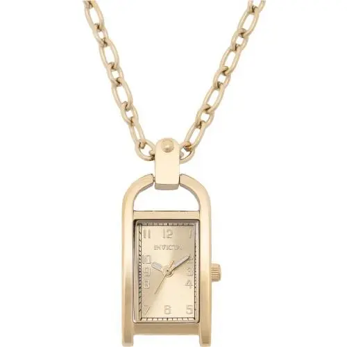 Women`s 49935 Mini Quartz PC11 Brass Dial Necklace Watch by Invicta