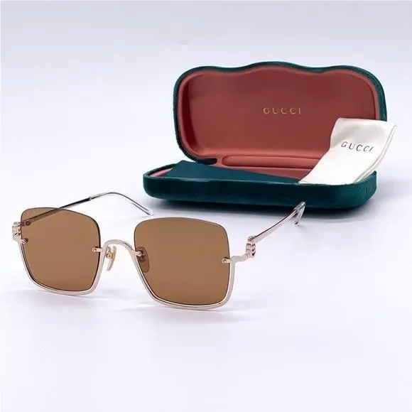 Gucci GG1279S 002 Women Brown Square Sunglasses Gucci