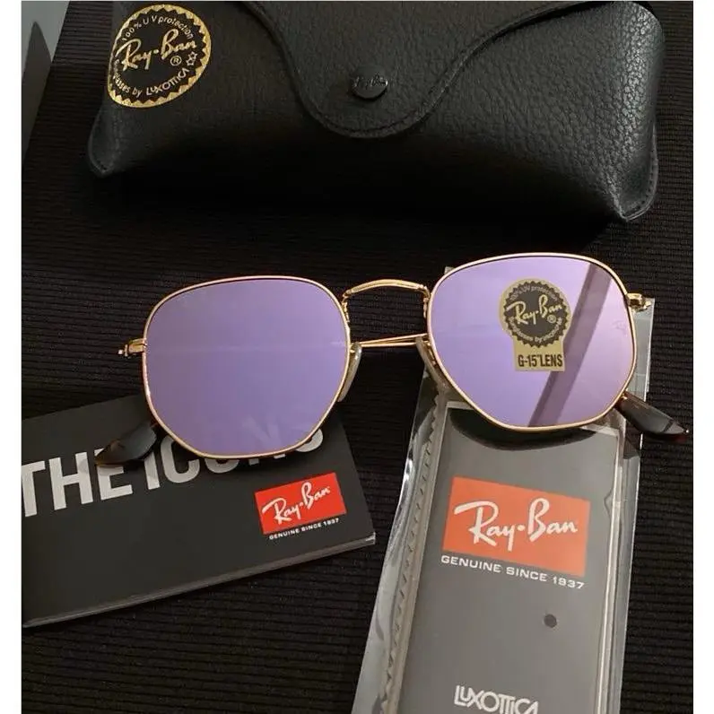 Ray-ban Hexagonal RB3548 Gold Frame / Lilac Sunglasses