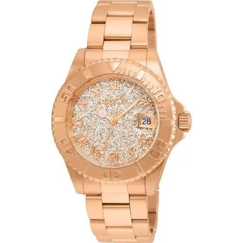 Invicta Women`s 22708 Angel Quartz 3 Hand Rose Gold Dial Watch