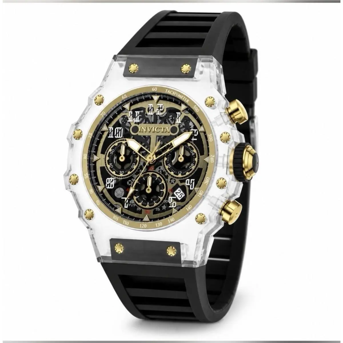 Invicta Racing Vaulthan Men`s Watch - 44mm Black 69681 - Dial: Black, Band: Black, Bezel: Black