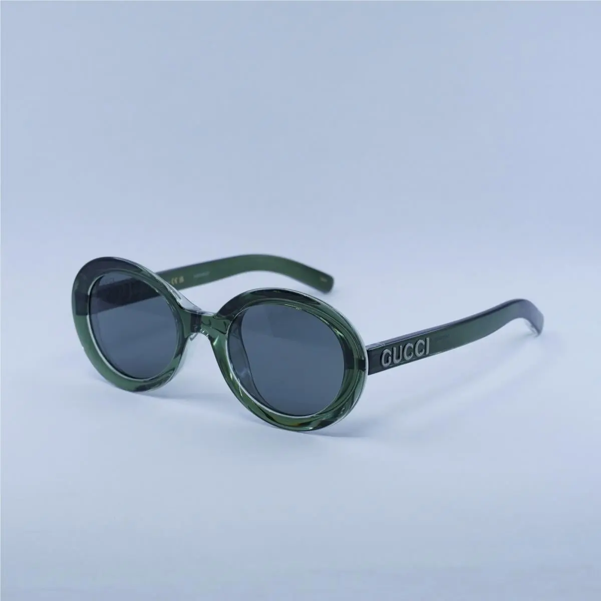 Gucci GG1722SA 005 Transparent Dark Green/smoke 53-23-145 Sunglasses