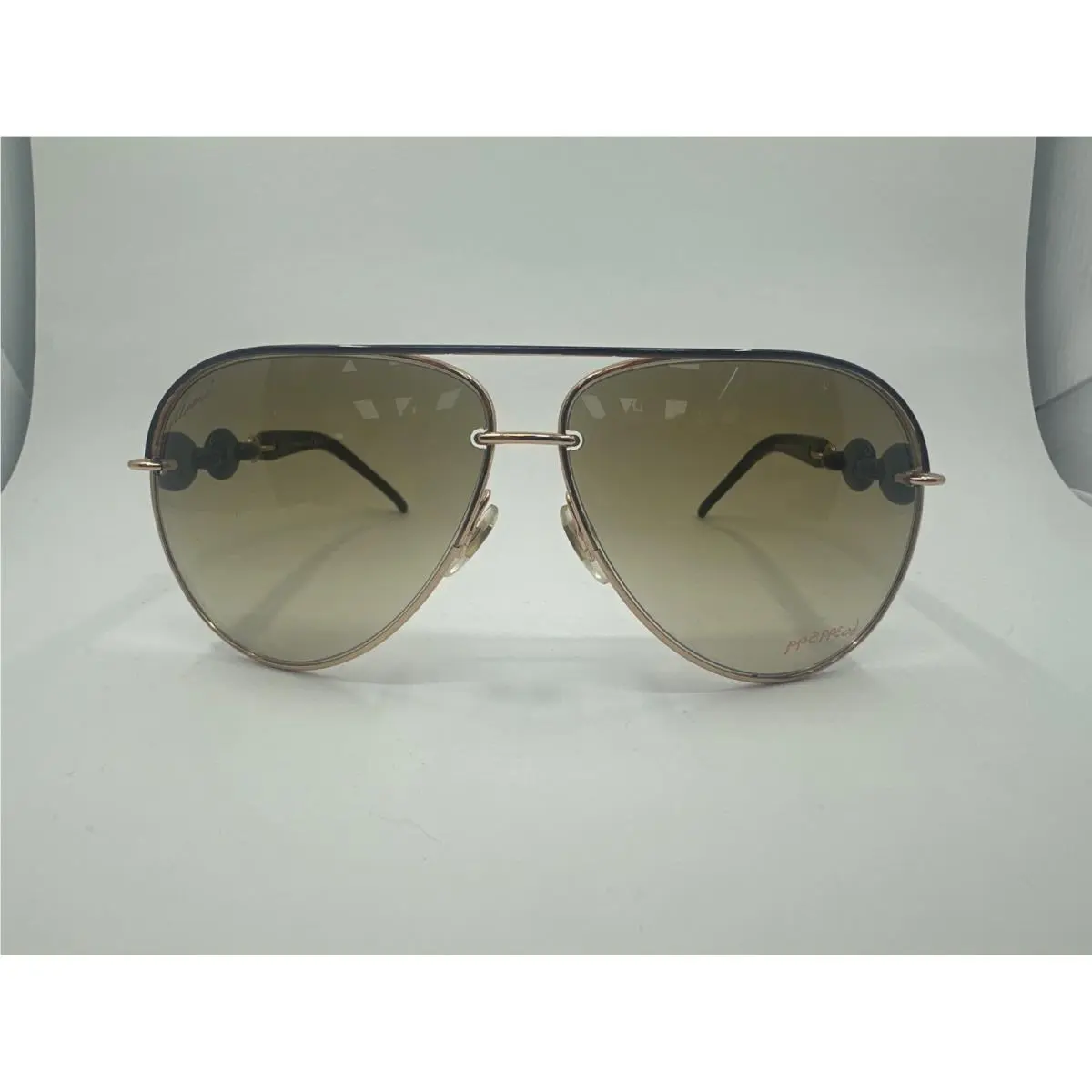 Vintage  Rimless Aviator Sunglasses – Gold Frame Marina Chain Link Detail by Gucci
