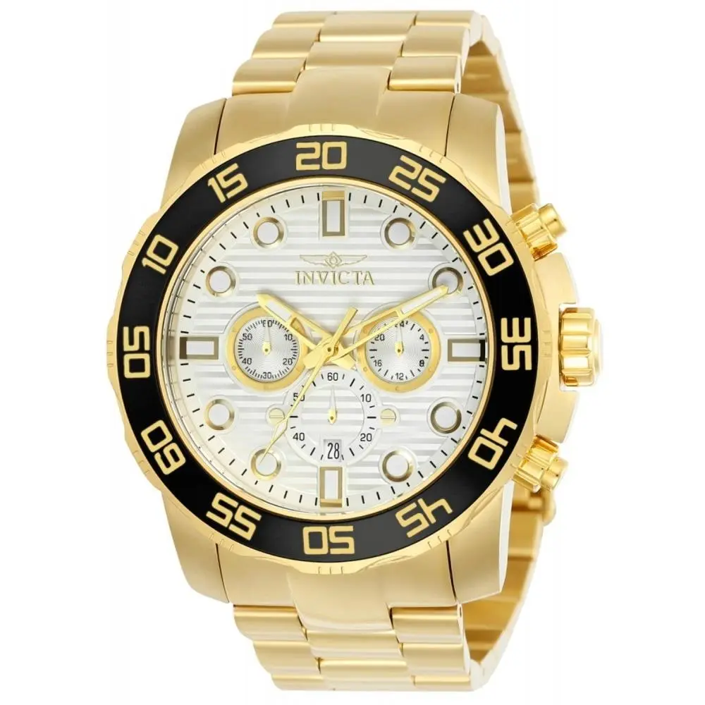 Men`s 22229 Pro Diver Quartz Chronograph Silver Dial Watch by Invicta