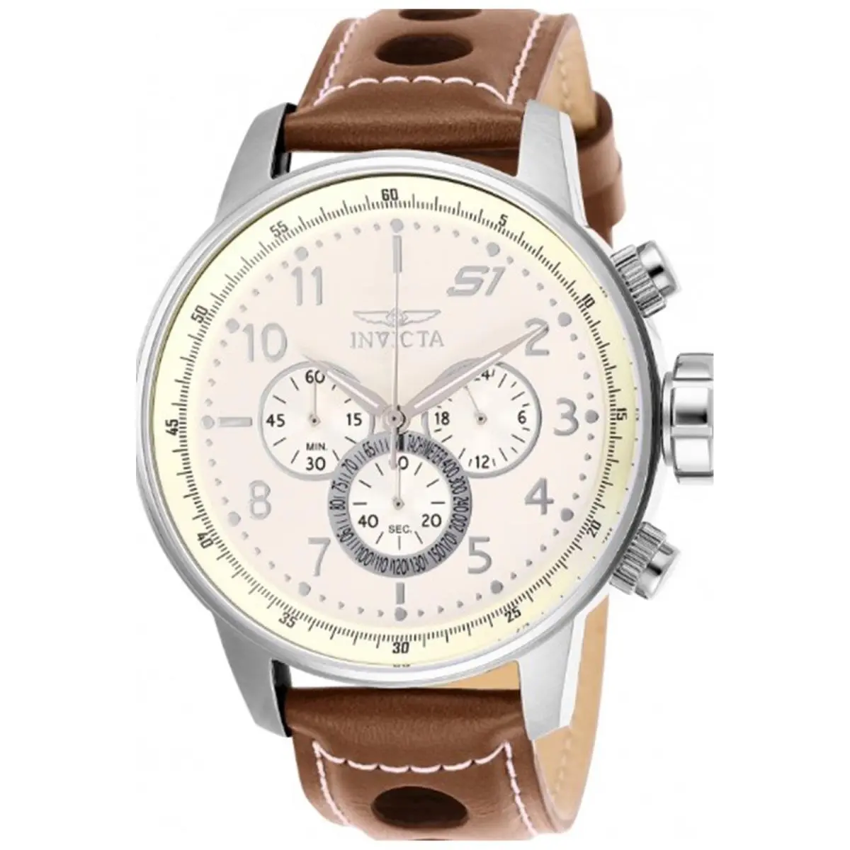 Men`s 25724 S1 Rally Quartz Chronograph Ivory Dial Watch by Invicta