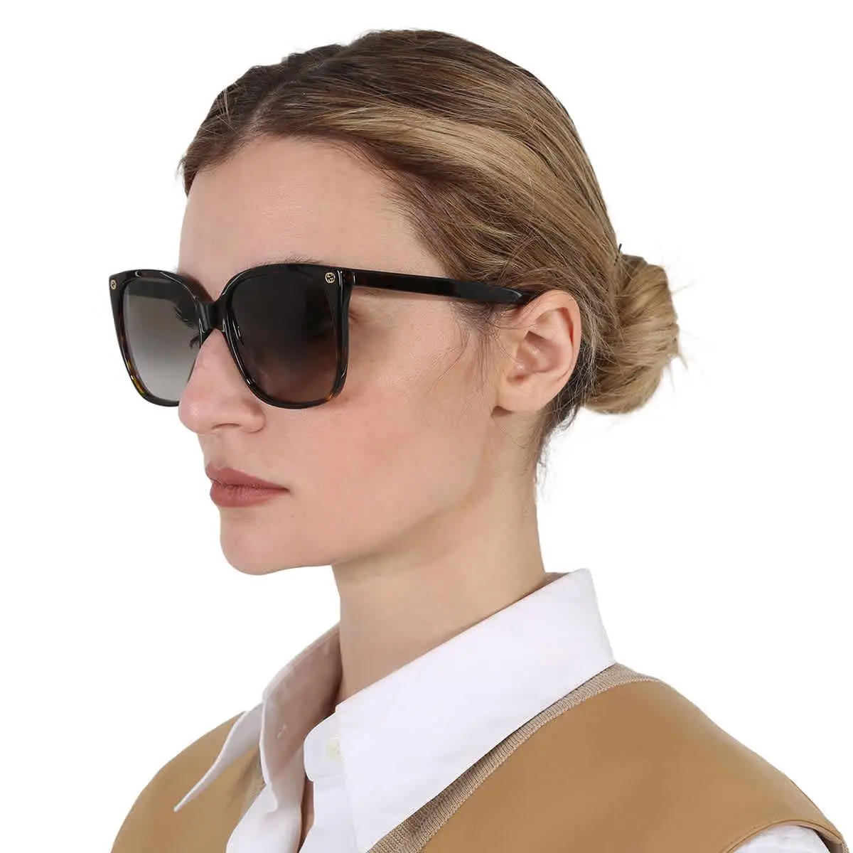 Brown Gradient Cat Eye Ladies Sunglasses GG0022S 003 57 GG0022S 003 57 by Gucci