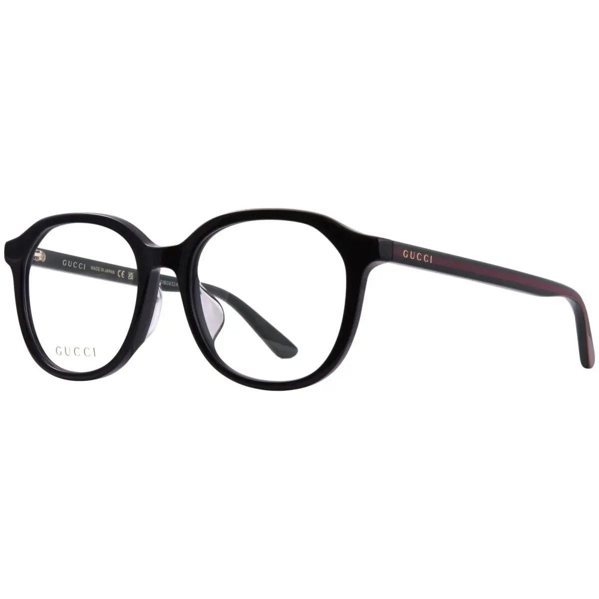 Gucci GG0932OA 001 Eyeglasses Men`s Black/green/red Full Rim Square Shape 53mm