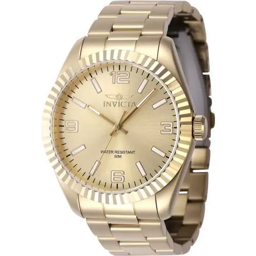 Invicta Men`s 47460 Specialty Quartz 3 Hand Gold Dial Watch