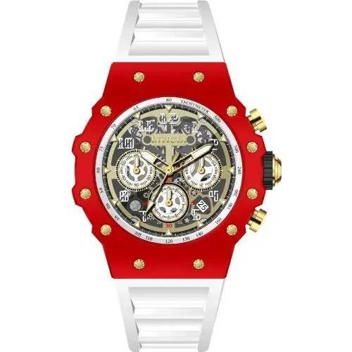 Invicta Mens 43.5mm Quartz Racing Vaulthan Red/silver/gold Chronograph Watch