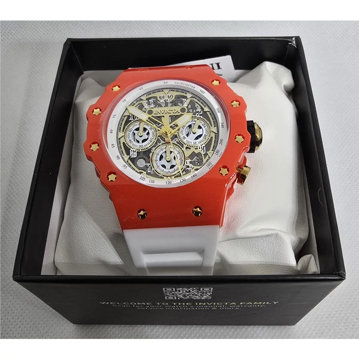 Invicta Racing Vaulthan Men`s Watch 44mm White Red Gold 69655