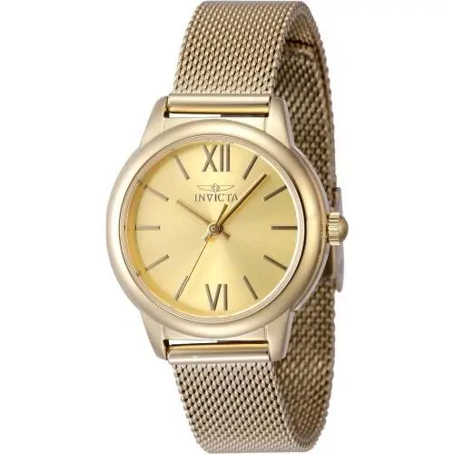 Invicta Women`s 48250 Angel Quartz 3 Hand Gold Dial Watch