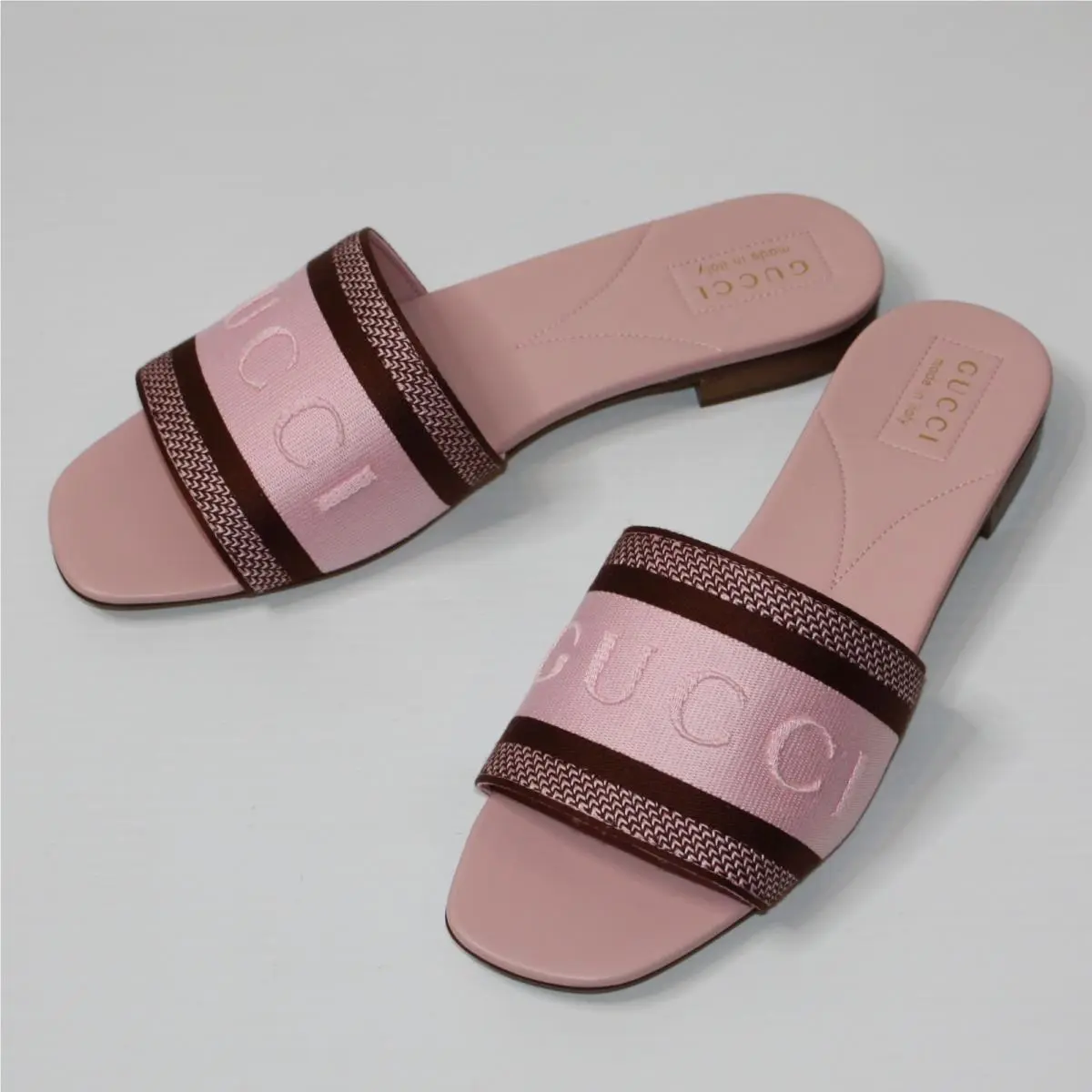 Jane Slide Sandals in Mahogany/pink Size EU 40.5 / US 10.5 by Gucci