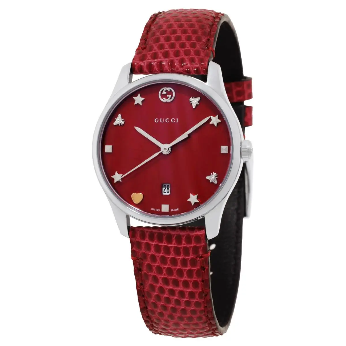 Gucci Timeless Quartz Red Dial Ladies Watch YA126584A
