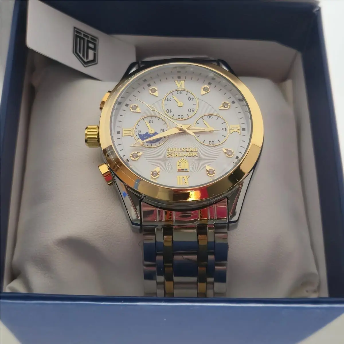Montres Prestige by Invicta Men`s Classic Analog Watch Silver Gold 41mm MPW-0042