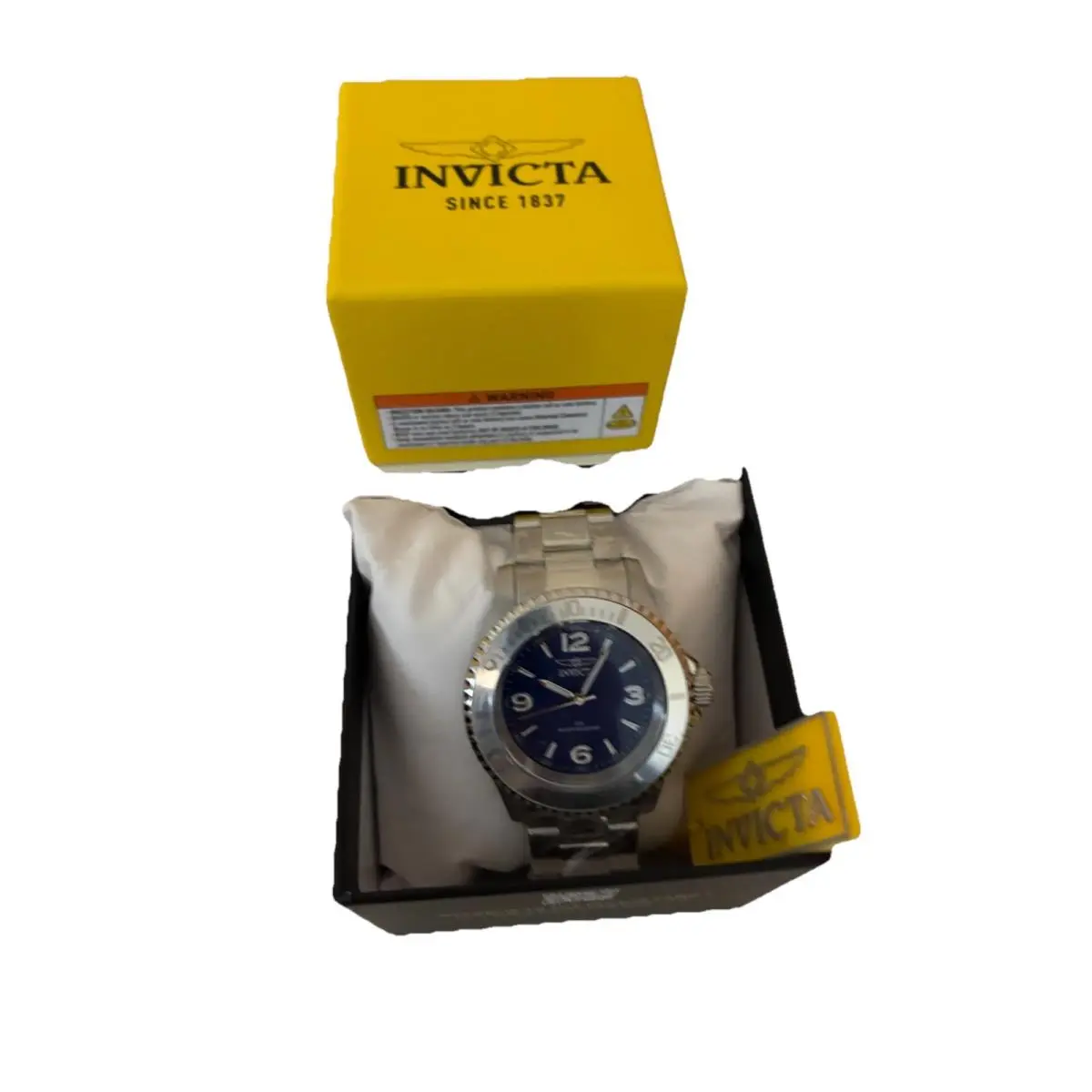 Invicta Specialty Rowan Men`s Blue Dial Stainless Steel Watch W/box 69478