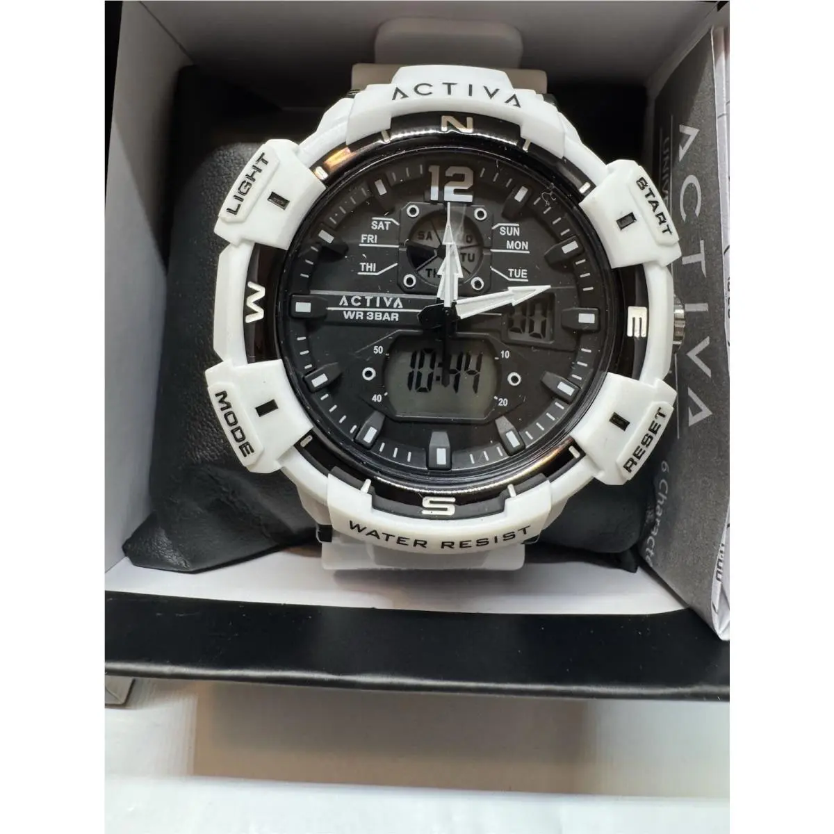 Activa X Invicta ACW8045-001 Men`s Digital Watch White Black 53mm 50M