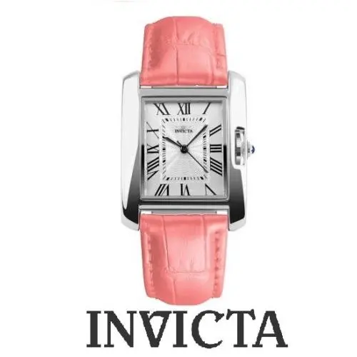 Celestial Women`s 30mm White Pink Leather Strap Watch 70301 by Invicta