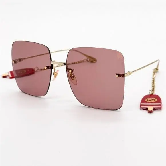 Sunglasses GG1147S 005 Gold/pink Women Eyewear  Plus Earrings by Gucci