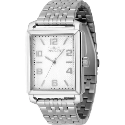 Invicta Men`s 46634 Vintage Quartz 3 Hand Silver Dial Watch