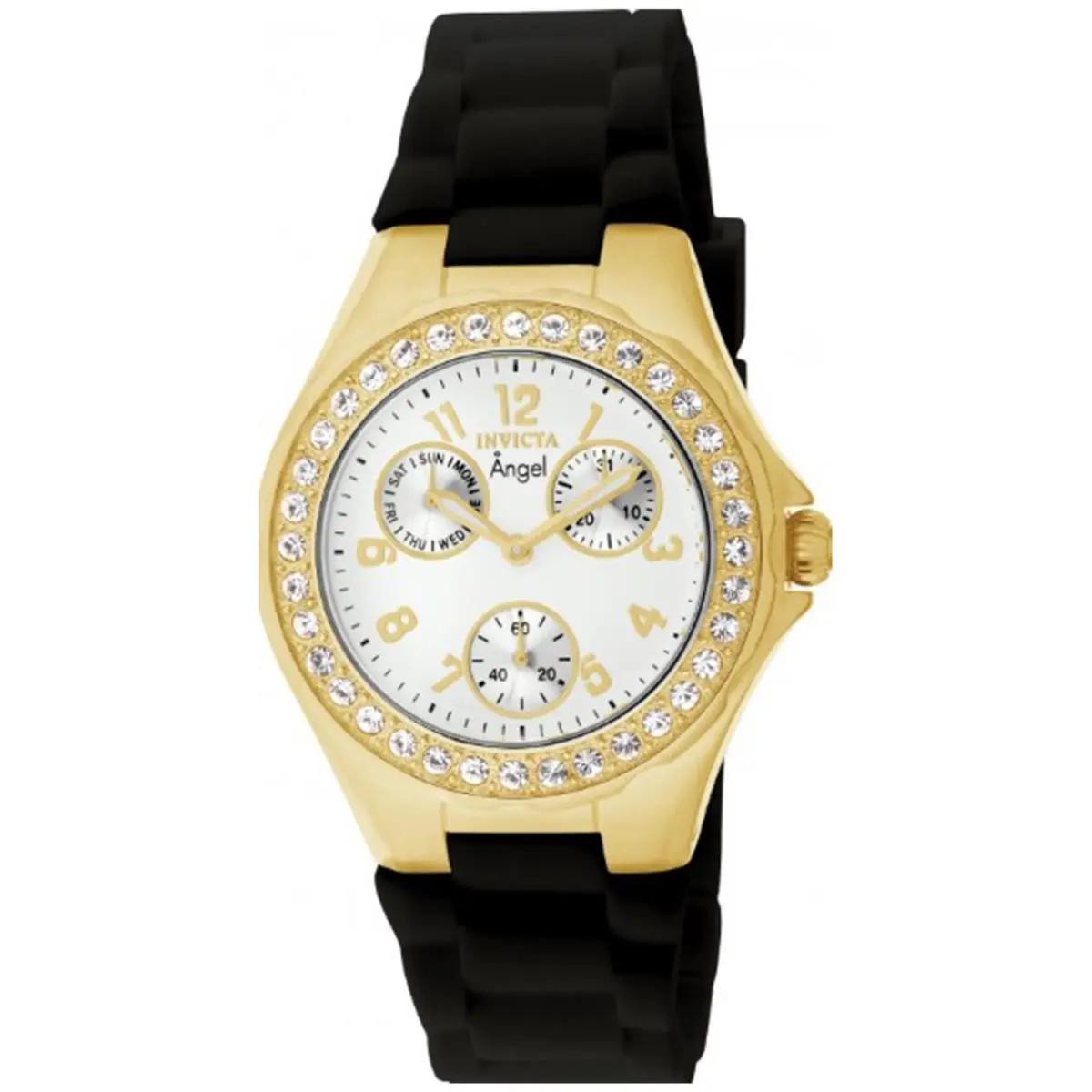Women`s 1643 Angel Quartz Multifunction White Dial Watch by Invicta
