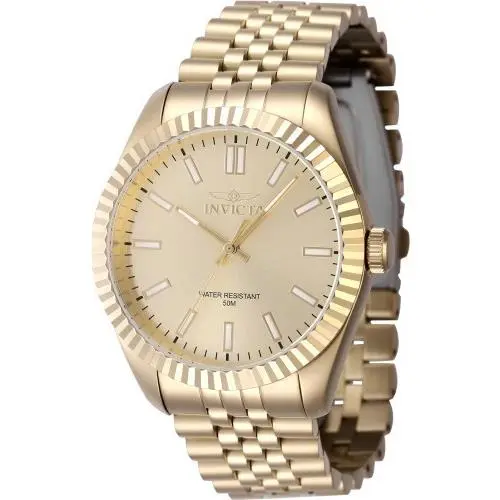 Invicta Men`s 47491 Specialty Quartz 3 Hand Gold Dial Watch
