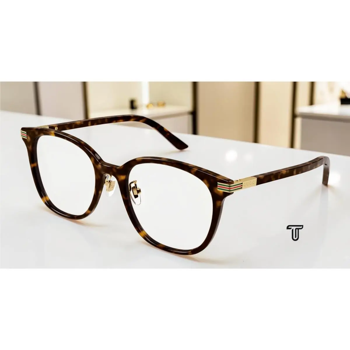 GG1453OK 002 Havana Demo Lens 53 mm Round Oval Panthos Women`s Eyeglasses by Gucci