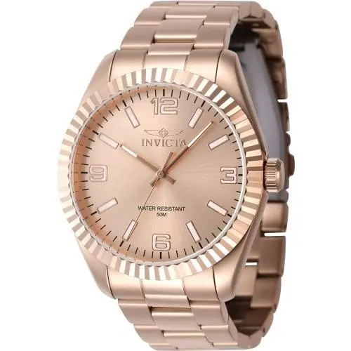 Invicta Men`s 47462 Specialty Quartz 3 Hand Rose Gold Dial Watch