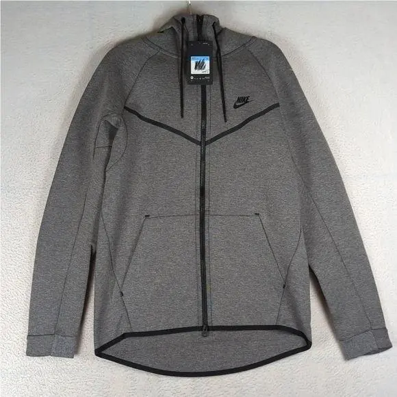 Nike Men`s Windrunner Gray Full Zip Performance Sports Hoodie Jacket Size S