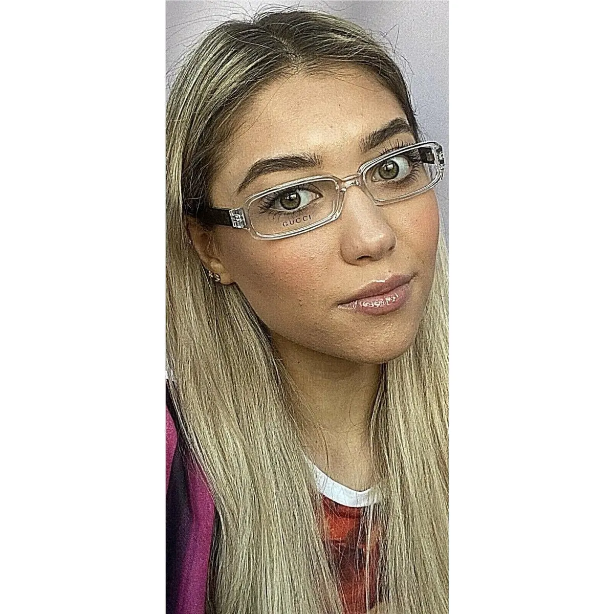 Gucci GG 1598 CQ0 Clear 53mm Rx-able Women`s Eyeglasses Frame Designer