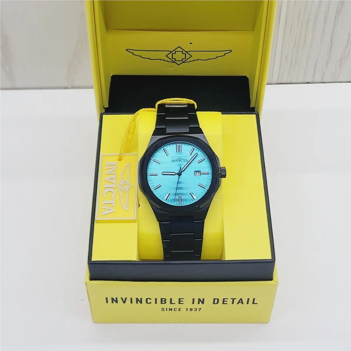 Invicta Speedway 50866 Men`s Watch 43mm Black Steel Tiffany Blue Dial Quartz