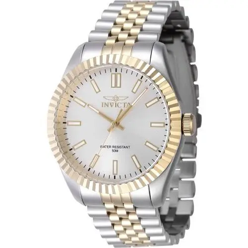 Invicta Men`s 47484 Specialty Quartz 3 Hand Silver Dial Watch