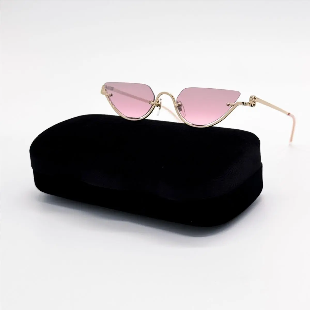 Gucci Pink Gold Cat Eye Women Sunglasses GG1603S 003