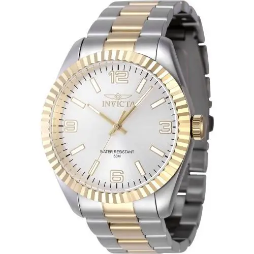Invicta Men`s 47454 Specialty Quartz 3 Hand Silver Dial Watch