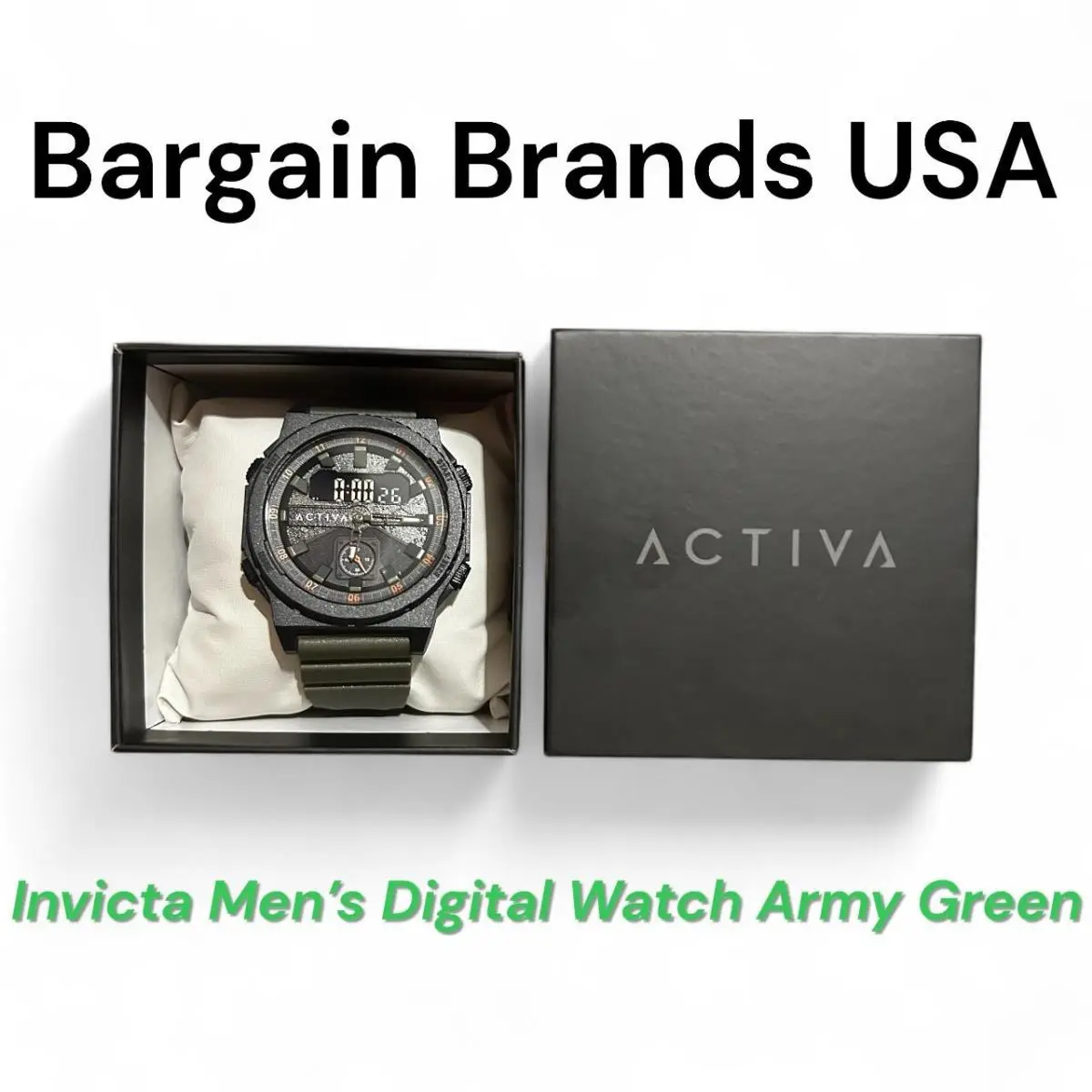 Activa X Invicta Men`s Digital Watch - 47mm Army Green ACW2355-001 99.00