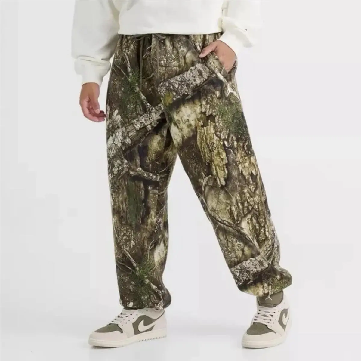 Jordan Brooklyn Fleece Sweatpants Olive/sail Men’s Size Large HV1862-222