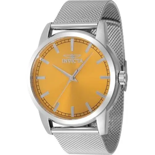 Invicta Men`s 48506 Celestial Quartz 3 Hand Yellow Dial Watch