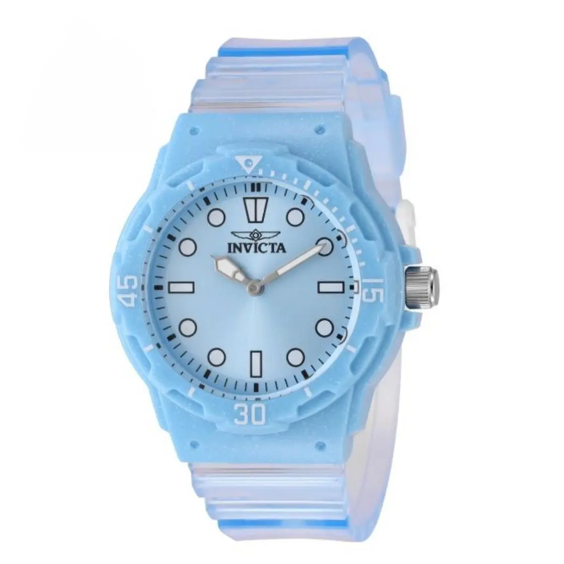 Invicta Women`s Sport Analog Wristwatch Blue Plastic Band Case Round Dial