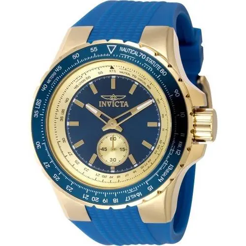 Invicta Men`s 49307 Aviator Quartz Multifunction Blue Dial Watch