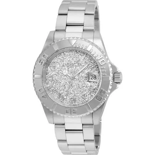Invicta Men`s 22706 Angel Quartz 3 Hand Silver Dial Watch