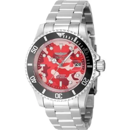 Invicta Men`s 48568 Pro Diver Quartz 3 Hand Camouflage Pink Dial Watch