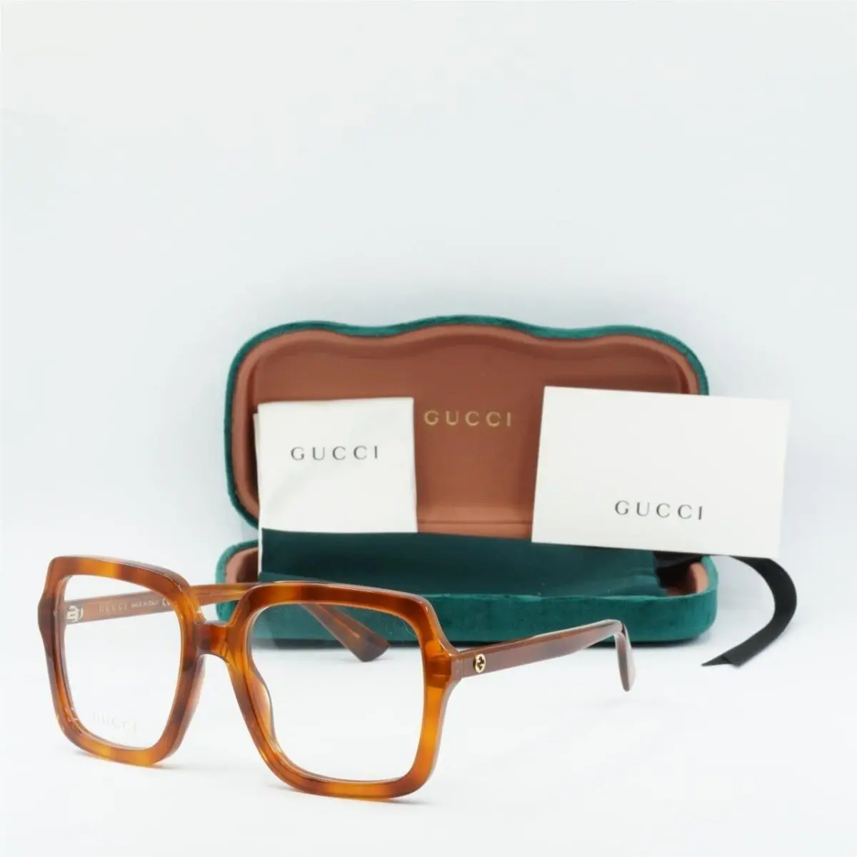 GG1318O 002 Blonde Havana 55mm Eyeglasses by Gucci