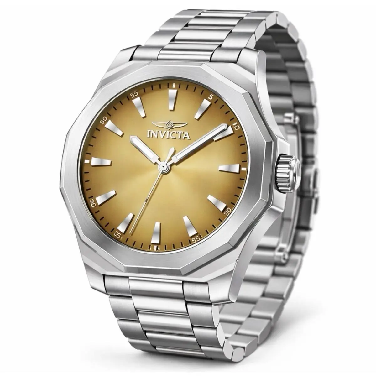 Invicta Speedway Dominus Men`s Watch Gold Dial 42mm Stainless Steel Case 50988