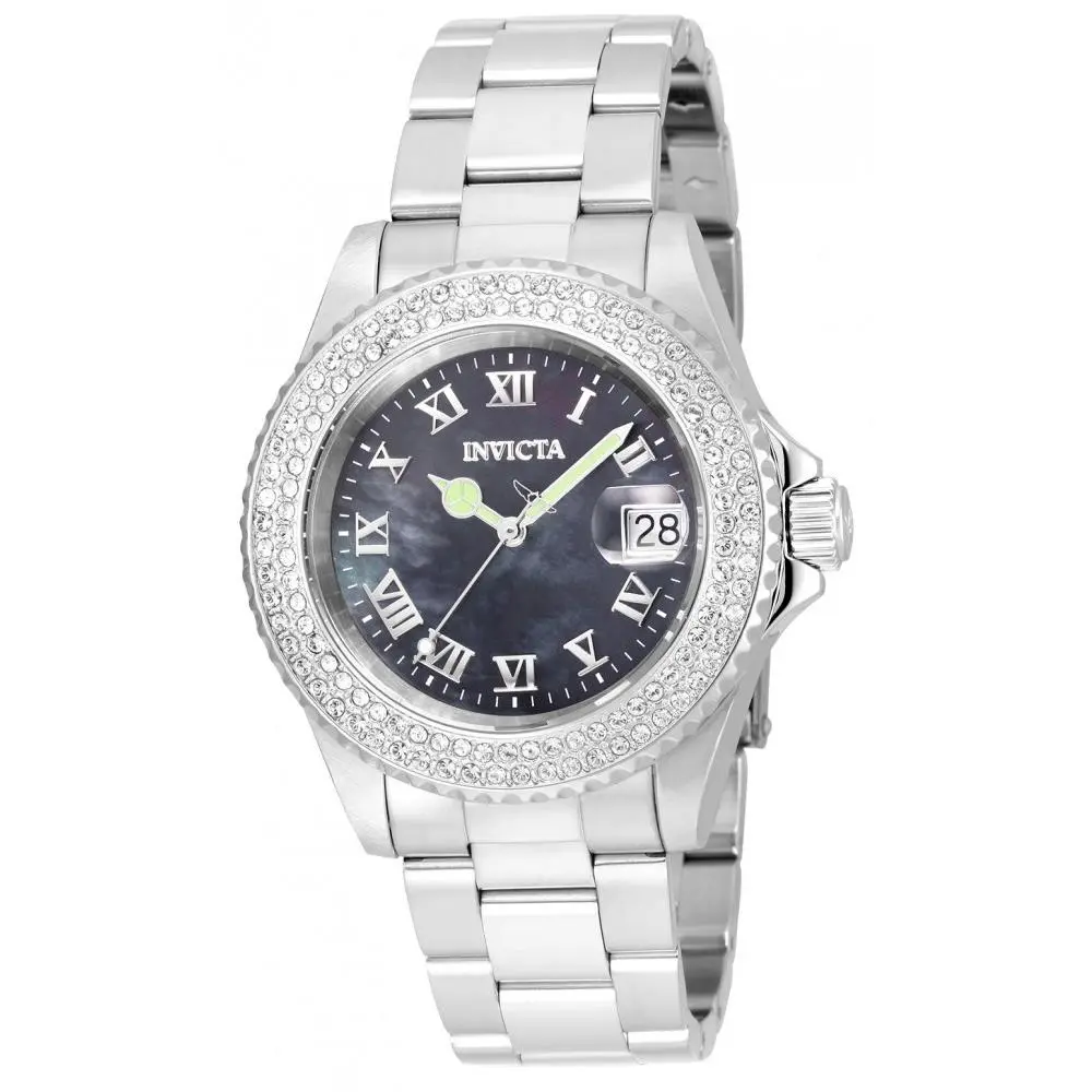 Invicta Women`s 21711 Angel Quartz 3 Hand Black Dial Watch